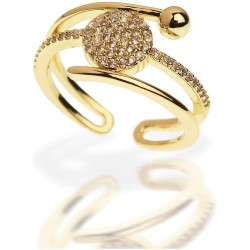 Adjustable Open Ring for Women - Illusion Multi Circle Simulated Diamond Cubic Zirconia Fashion Costume Jewelry Gift for Prom...