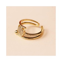Adjustable Open Ring for Women - Illusion Multi Circle Simulated Diamond Cubic Zirconia Fashion Costume Jewelry Gift for Prom...