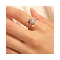 Adjustable Open Ring for Women - Illusion Multi Circle Simulated Diamond Cubic Zirconia Fashion Costume Jewelry Gift for Prom...