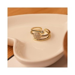 Adjustable Open Ring for Women - Illusion Multi Circle Simulated Diamond Cubic Zirconia Fashion Costume Jewelry Gift for Prom...